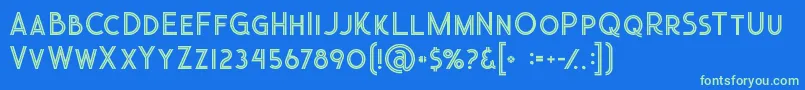 Urbaninline Font – Green Fonts on Blue Background