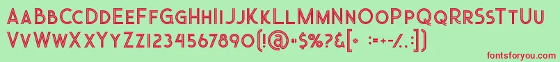 Urbaninline Font – Red Fonts on Green Background