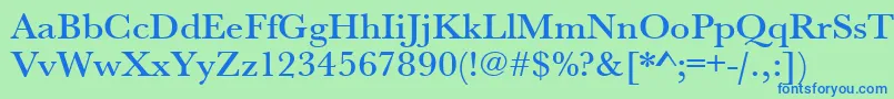 Urwbaskertmedwid Font – Blue Fonts on Green Background