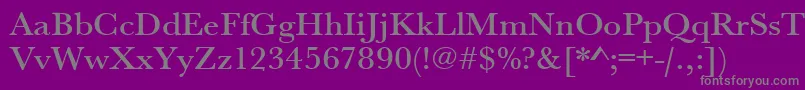 Шрифт Urwbaskertmedwid – серые шрифты на фиолетовом фоне