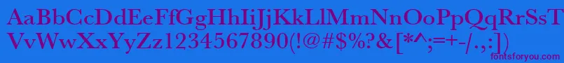 Urwbaskertmedwid Font – Purple Fonts on Blue Background