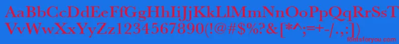 Urwbaskertmedwid Font – Red Fonts on Blue Background