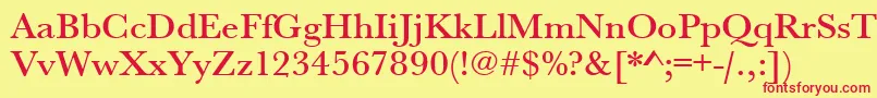 Urwbaskertmedwid Font – Red Fonts on Yellow Background