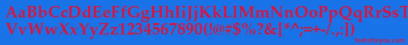 Palab0 Font – Red Fonts on Blue Background