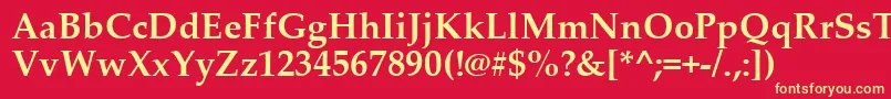 フォントPalab0 – 黄色の文字、赤い背景