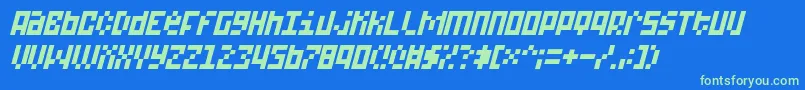 A15Bit Font – Green Fonts on Blue Background