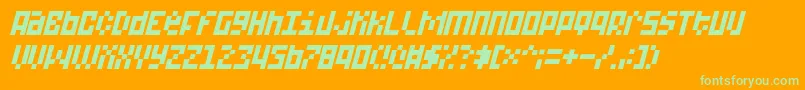 A15Bit Font – Green Fonts on Orange Background