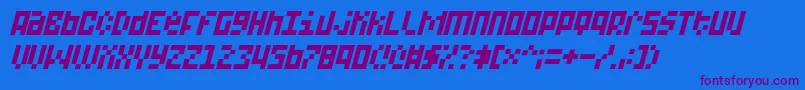 A15Bit Font – Purple Fonts on Blue Background