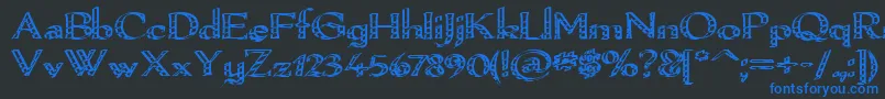 Pamelori Font – Blue Fonts on Black Background