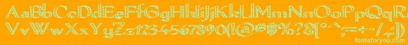 Pamelori Font – Green Fonts on Orange Background