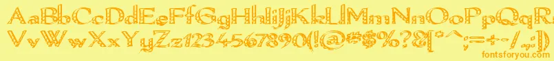 Шрифт Pamelori – оранжевые шрифты на жёлтом фоне