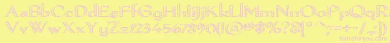 Pamelori Font – Pink Fonts on Yellow Background