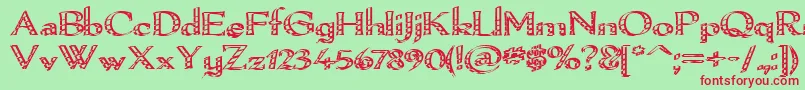 Шрифт Pamelori – красные шрифты на зелёном фоне