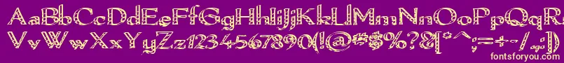 Pamelori Font – Yellow Fonts on Purple Background