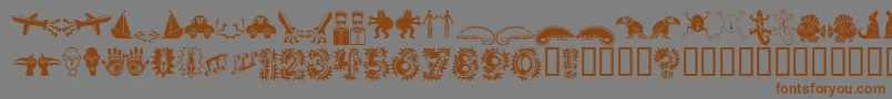 Popticsoneextras Font – Brown Fonts on Gray Background