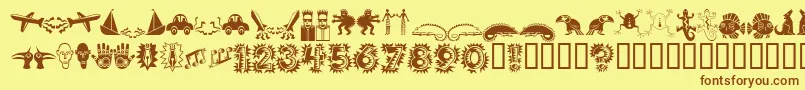 Popticsoneextras Font – Brown Fonts on Yellow Background