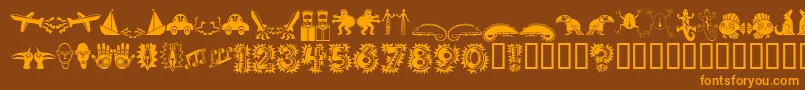 Popticsoneextras Font – Orange Fonts on Brown Background