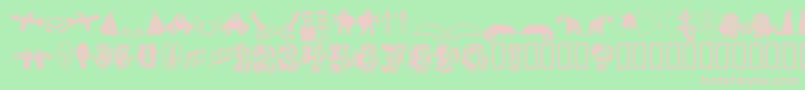 フォントPopticsoneextras – 緑の背景にピンクのフォント