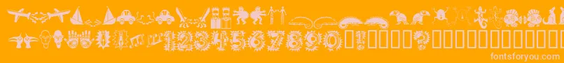 Popticsoneextras Font – Pink Fonts on Orange Background
