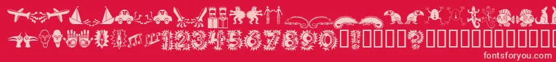Popticsoneextras Font – Pink Fonts on Red Background