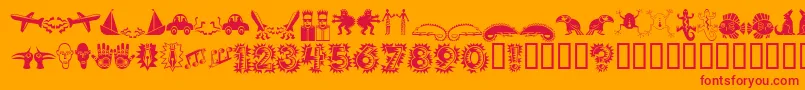 Popticsoneextras Font – Red Fonts on Orange Background