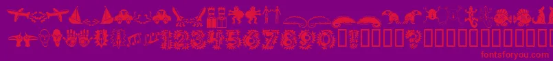 Popticsoneextras Font – Red Fonts on Purple Background