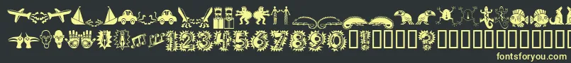 Popticsoneextras Font – Yellow Fonts on Black Background