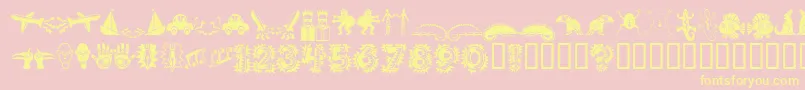 Popticsoneextras Font – Yellow Fonts on Pink Background