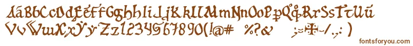 Fonte 12thc.Abbey – fontes marrons em um fundo branco