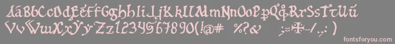 12thc.Abbey Font – Pink Fonts on Gray Background