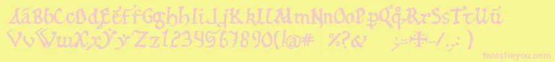 12thc.Abbey-fontti – vaaleanpunaiset fontit keltaisella taustalla