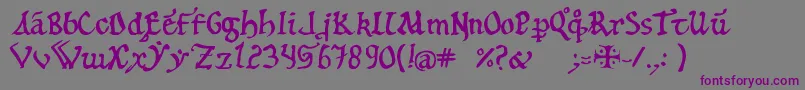 フォント12thc.Abbey – 紫色のフォント、灰色の背景