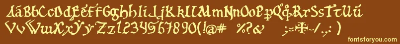 12thc.Abbey-fontti – keltaiset fontit ruskealla taustalla