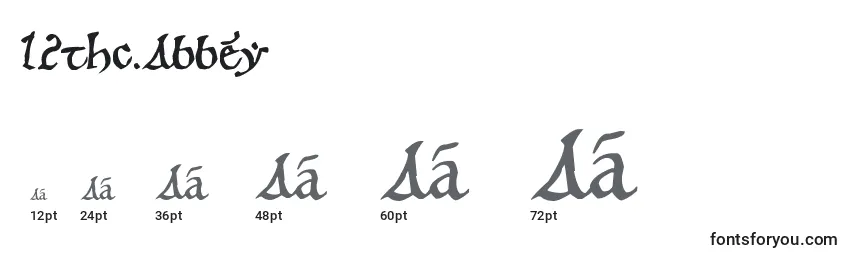 12thc.Abbey Font Sizes