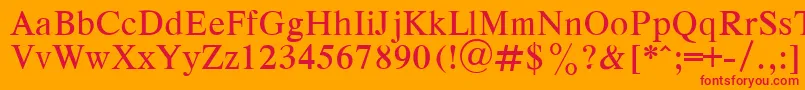 Respepla-Schriftart – Rote Schriften auf orangefarbenem Hintergrund