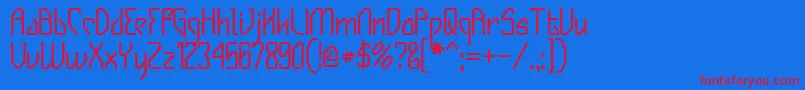 フォントGizmoBold – 赤い文字の青い背景