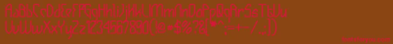 フォントGizmoBold – 赤い文字が茶色の背景にあります。