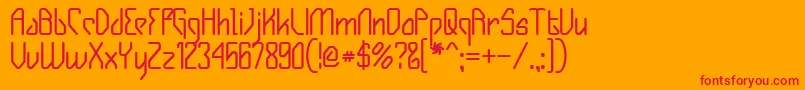 GizmoBold-Schriftart – Rote Schriften auf orangefarbenem Hintergrund