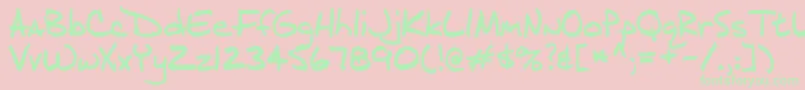 J.D. Font – Green Fonts on Pink Background