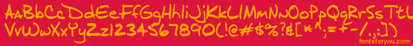 フォントJ.D. – 赤い背景にオレンジの文字