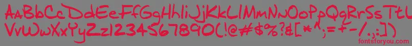 フォントJ.D. – 赤い文字の灰色の背景
