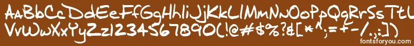 フォントJ.D. – 茶色の背景に白い文字