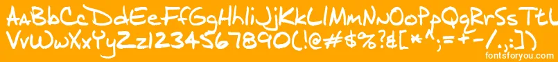 J.D.-Schriftart – Weiße Schriften auf orangefarbenem Hintergrund