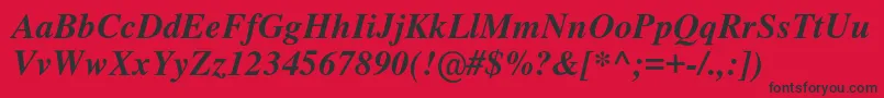 Nimbusromno9lMedita Font – Black Fonts on Red Background