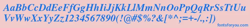 Nimbusromno9lMedita Font – Blue Fonts on Pink Background