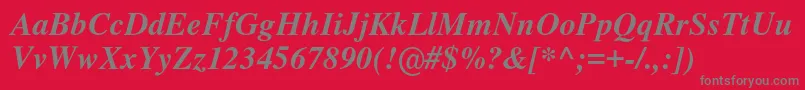 Nimbusromno9lMedita Font – Gray Fonts on Red Background