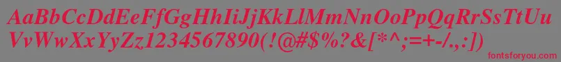 Nimbusromno9lMedita Font – Red Fonts on Gray Background
