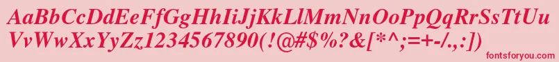 Nimbusromno9lMedita Font – Red Fonts on Pink Background