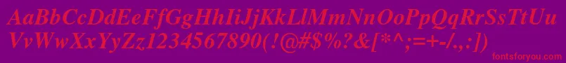 Nimbusromno9lMedita Font – Red Fonts on Purple Background