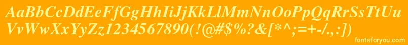 Nimbusromno9lMedita Font – Yellow Fonts on Orange Background
